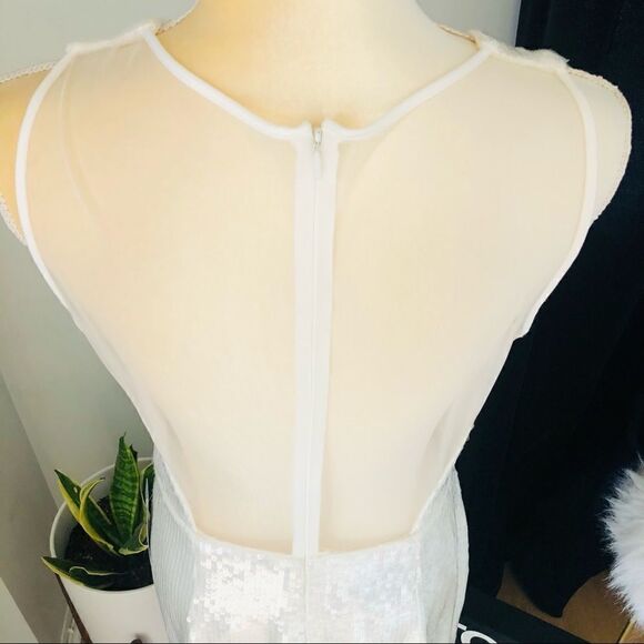 AMSALE Clear Sequin Sleeveless Sheath Dress, White, Wedding, Party, Size 10, NWT - Picture 12 of 16